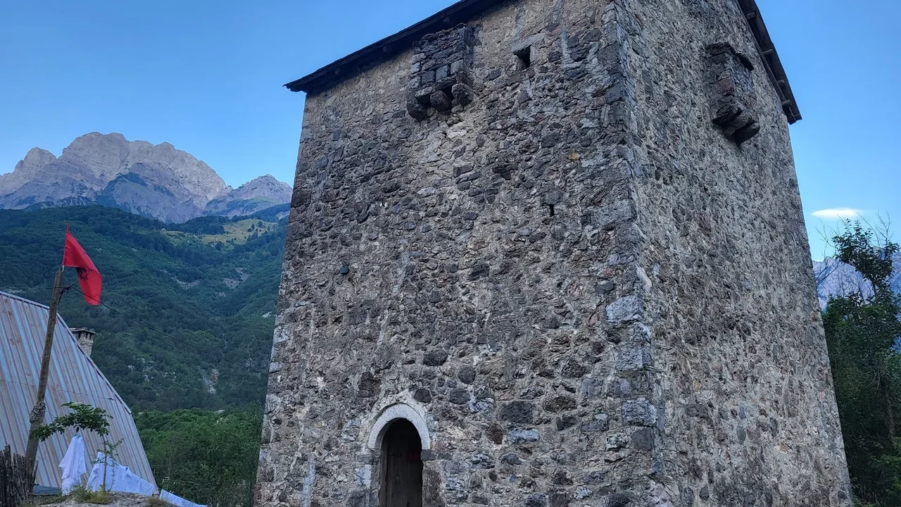 The historic stone lock-in tower (kulla) in Theth