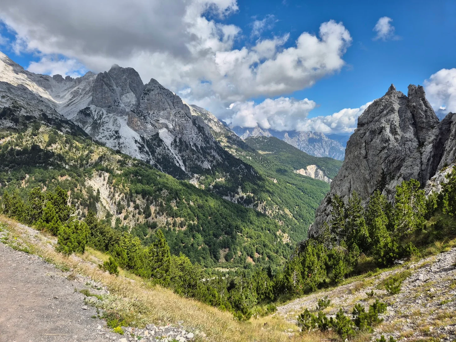 The rugged Valbona Pass on the hike between Theth and Valbonë in the Albanian Alps