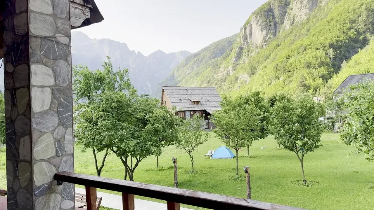 A traditional stone guesthouse in the Theth valley