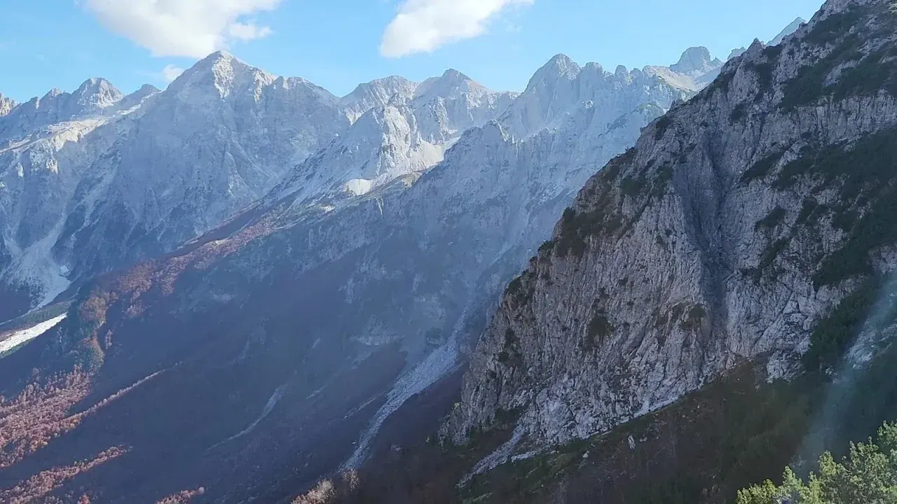 The high Valbona Pass that links the Theth and Valbona valleys in the Albanian Alps